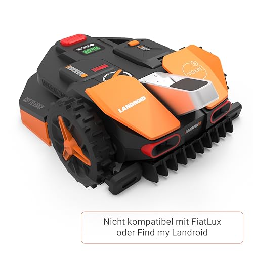 WORX Landroid Vision S250 WR202E - Mähroboter ohne Begrenzungskabel für Gärten bis 250m², AI Rasenmäher Roboter (WLAN & Bluetooth, aktive Hindernisvermeidung mit KI-Technologie, Igelschutz)