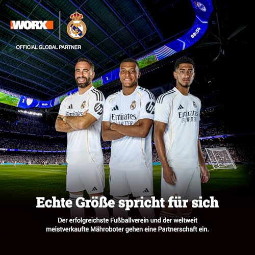 WORX Landroid Vision S250 WR202E - Mähroboter ohne Begrenzungskabel für Gärten bis 250m², AI Rasenmäher Roboter (WLAN & Bluetooth, aktive Hindernisvermeidung mit KI-Technologie, Igelschutz)