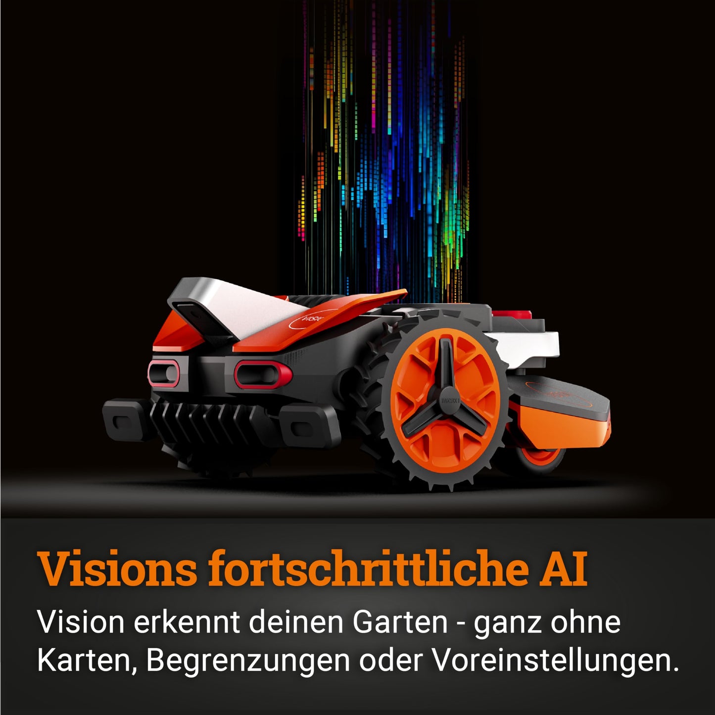 WORX Landroid Vision S250 WR202E - Mähroboter ohne Begrenzungskabel für Gärten bis 250m², AI Rasenmäher Roboter (WLAN & Bluetooth, aktive Hindernisvermeidung mit KI-Technologie, Igelschutz)