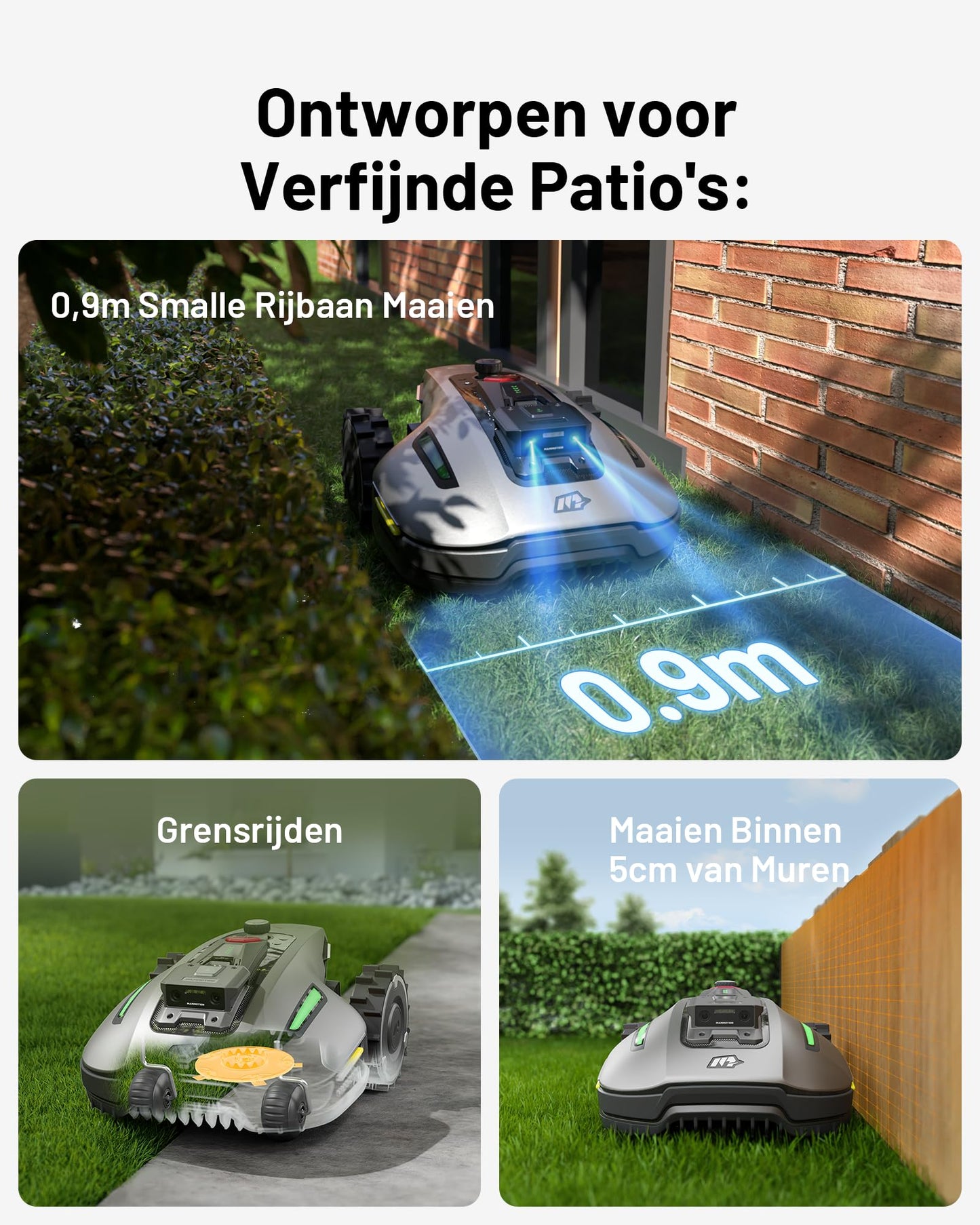 MAMMOTION YUKA Mini 700 Mähroboter ohne Begrenzungskabel,Empf. 700 m², NetRTK+Vision Rasenmäher Roboter, KI Smarte Hindernisvermeidung