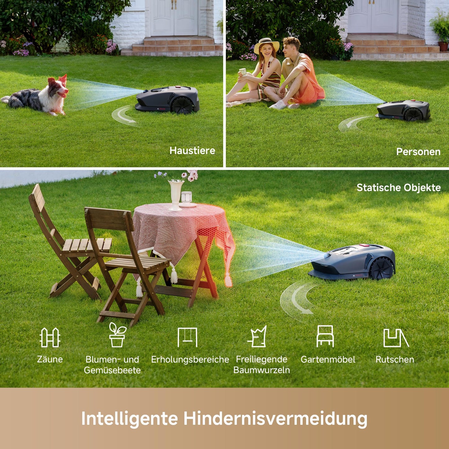 MOVA 600 Kit, Rasenmäher Roboter mit 81x Ersatzmesser,3D-LiDAR Mähroboter ohne Begrenzungskabel & genaue Kartierung bis 800 m²