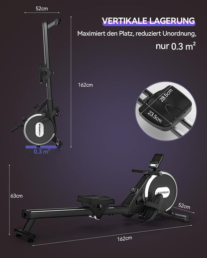 DMASUN Rudergerät Magnetisch – Leise mit App & LCD