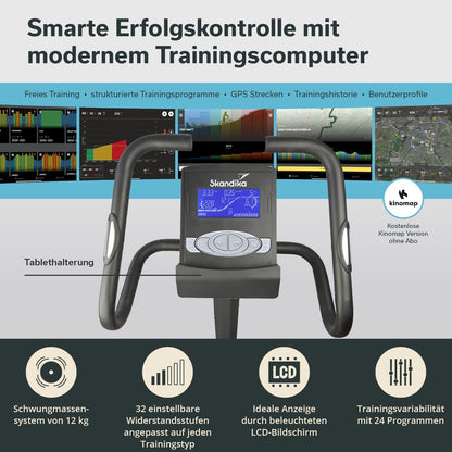 Skandika Ergometer Morpheus – Bluetooth Fitnessbike mit Puls