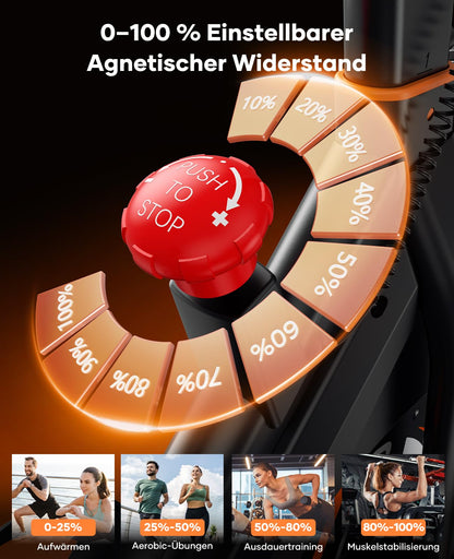 Toputure Heimtrainer Ergometer – Leise mit Pulsmessung & App