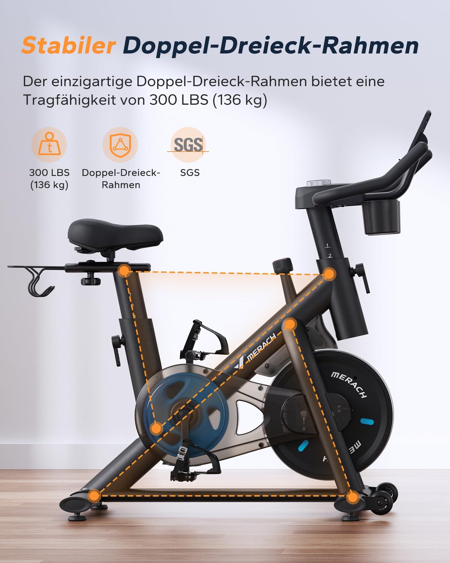 MERACH Heimtrainer Ergometer – Leise mit App & Magnetwiderstand