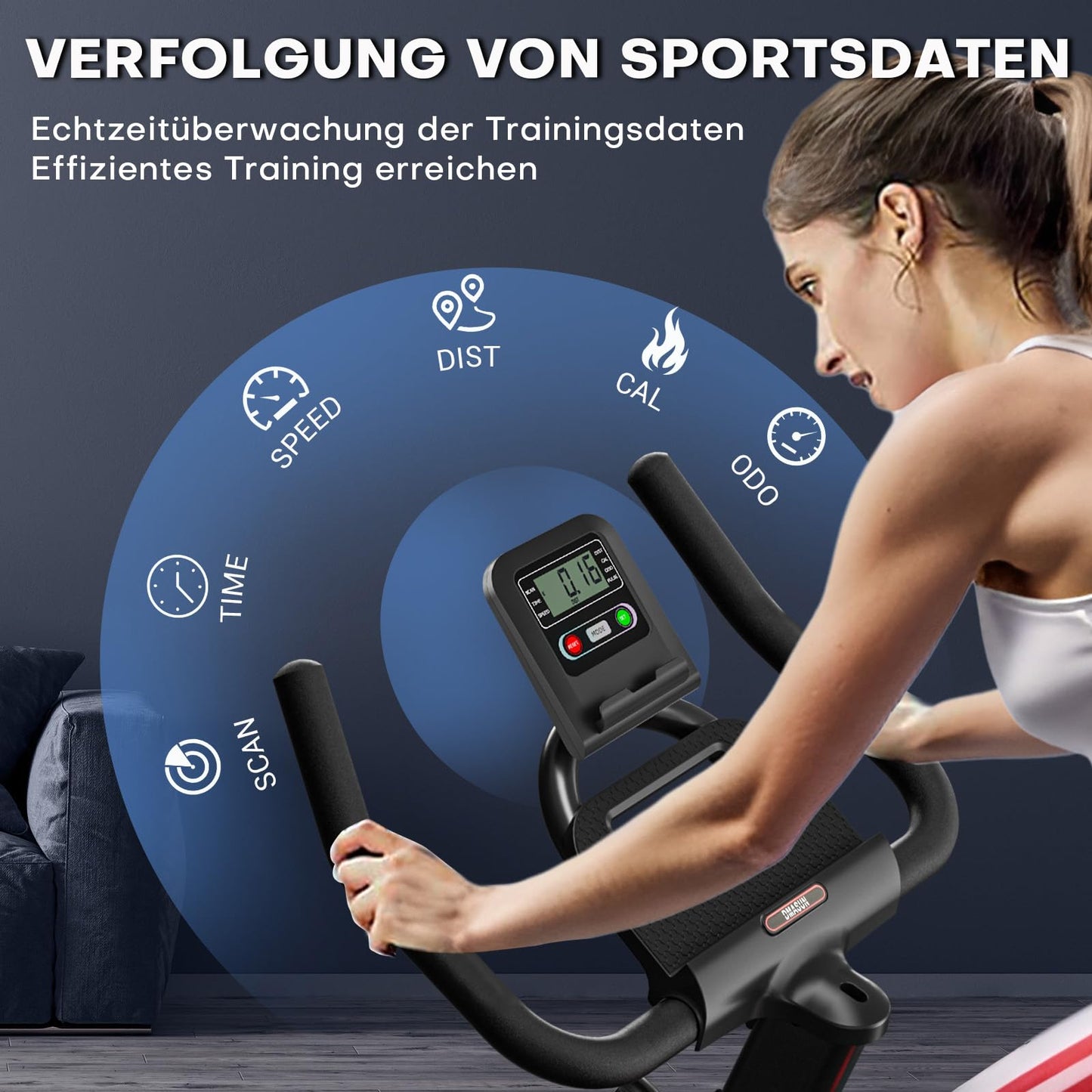 [Aktualisiert] Heimtrainer Fahrrad, DMASUN Ergometer Hometrainer Fahrrad mit Einstellbarem Magnetischem Widerstand, Kardio Training Indoor Cycling Bike Höhenverstellbar, Fitnessbike 160kg Belastbar