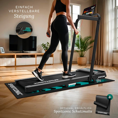Sportconic Laufband Klappbar – 1–12 km/h mit Steigung