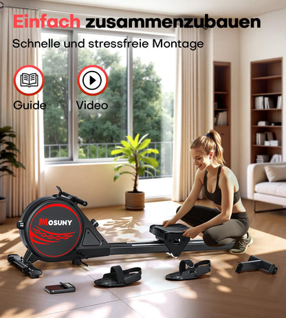 MOSUNY Rudergerät Magnetisch – Leise mit App & LCD