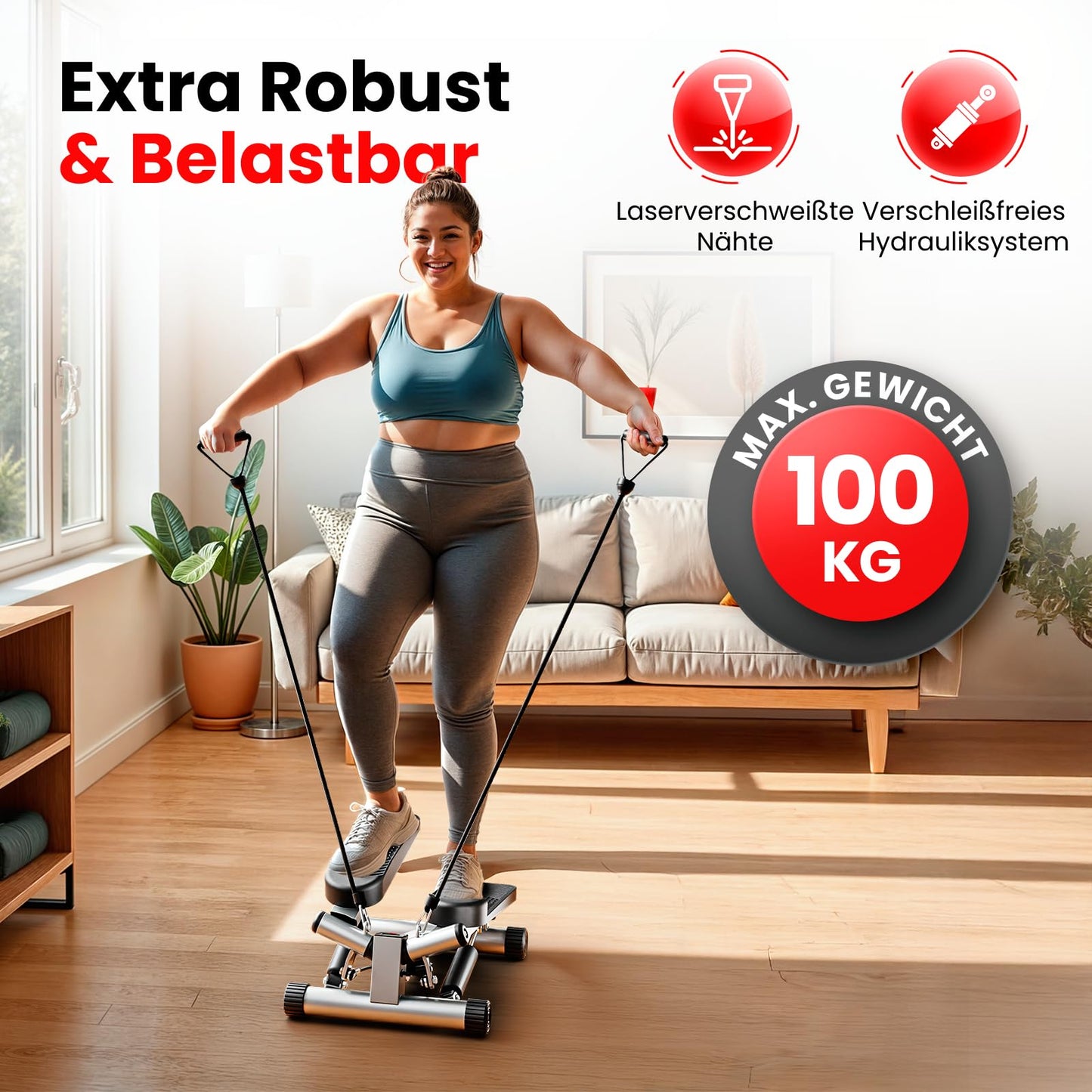 Ultrasport Swing Stepper – Kompakter Hometrainer mit Computer