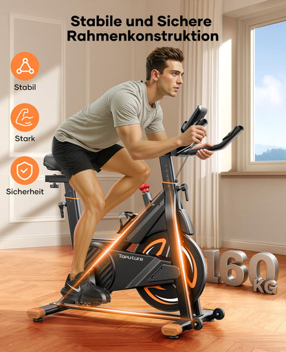 Toputure Heimtrainer Ergometer – Leise mit Pulsmessung & App