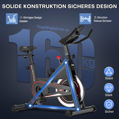 [Aktualisiert] Heimtrainer Fahrrad, DMASUN Ergometer Hometrainer Fahrrad mit Einstellbarem Magnetischem Widerstand, Kardio Training Indoor Cycling Bike Höhenverstellbar, Fitnessbike 160kg Belastbar