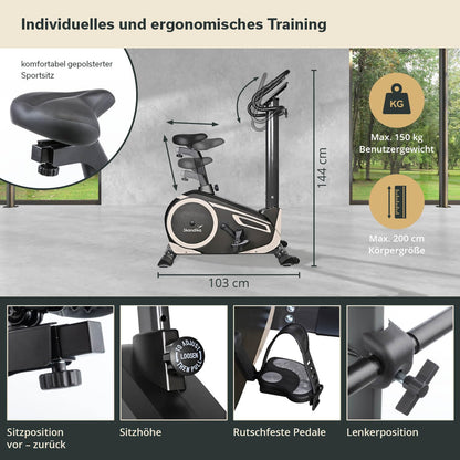 Skandika Ergometer Morpheus – Bluetooth Fitnessbike mit Puls