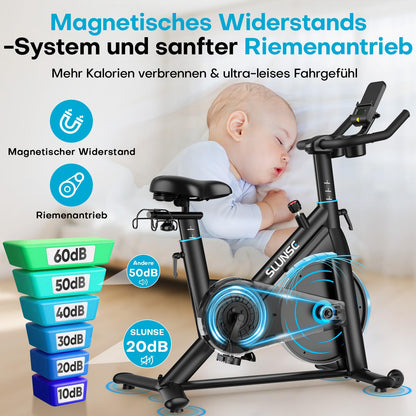 SLUNSE Heimtrainer Ergometer – Leise mit App & Magnetwiderstand