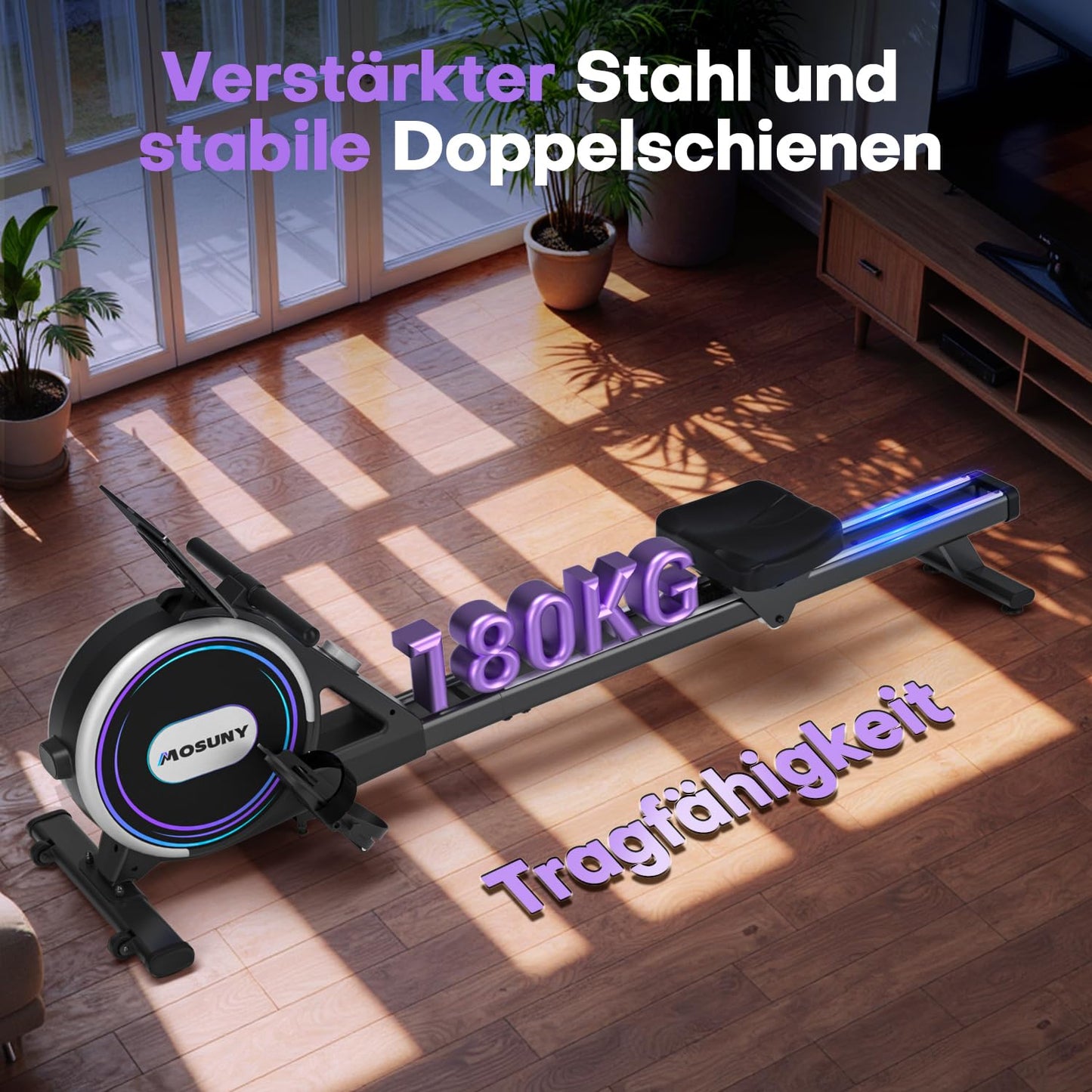 MOSUNY Rudergerät Magnetisch – 32 Stufen, Leise, App-fähig