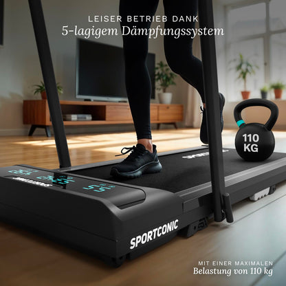 Sportconic Laufband Klappbar – 1–12 km/h mit Steigung