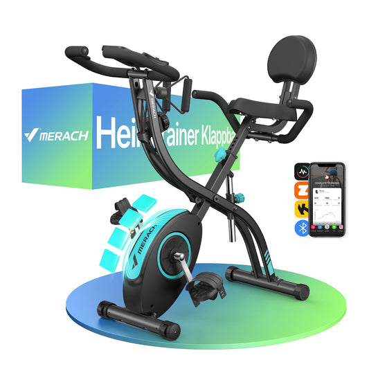 MERACH 4-in-1 Heimtrainer Klappbar – Ergometer mit App & Puls