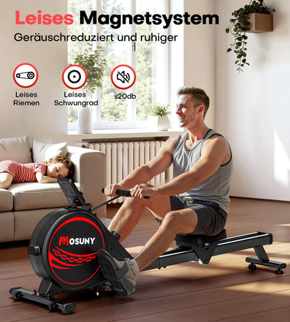 MOSUNY Rudergerät Magnetisch – Leise mit App & LCD