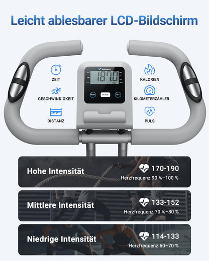 MERACH 4-in-1 Heimtrainer Klappbar – Leise mit App & Puls