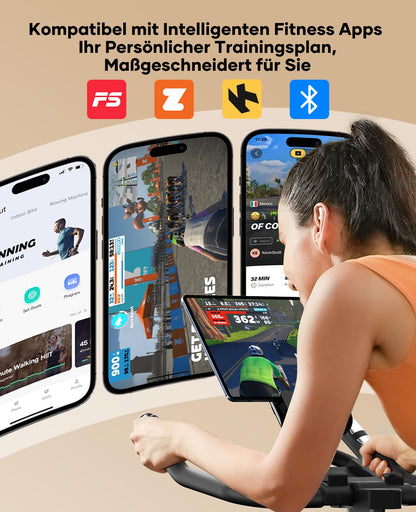 Toputure Heimtrainer Ergometer – Leise mit Pulsmessung & App