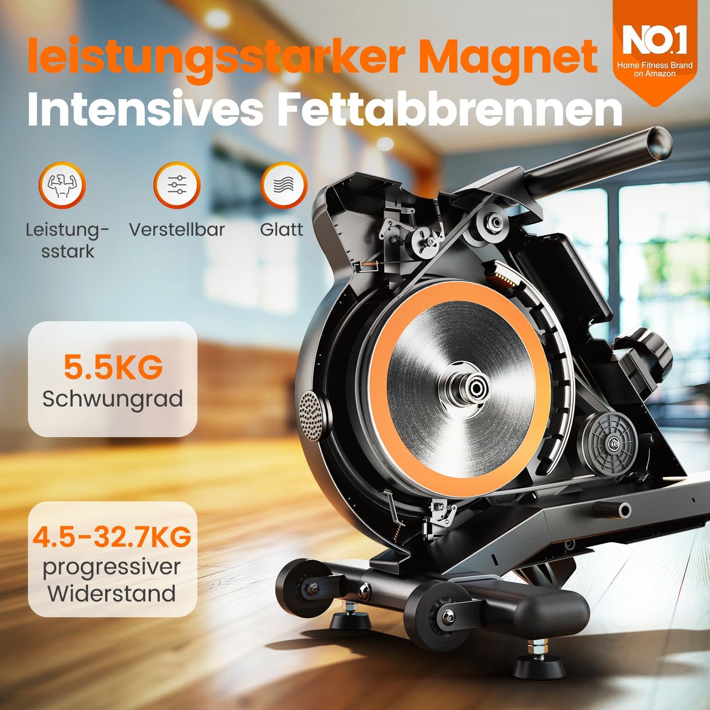 YOSUDA Rudergerät Magnetisch – Leise mit App & LCD