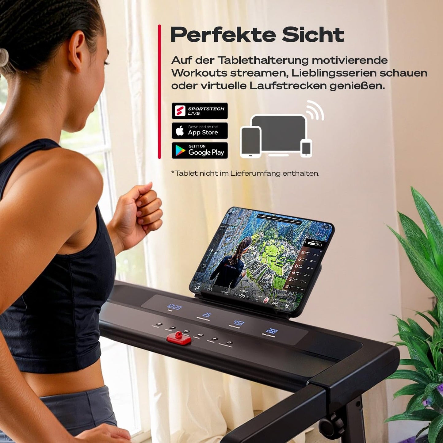Sportstech Laufband sProRun – Klappbar 12 km/h mit Bluetooth