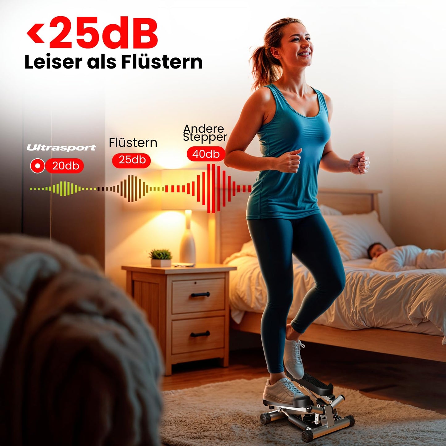Ultrasport Swing Stepper – Kompakter Hometrainer mit Computer
