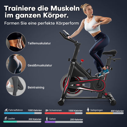 [Aktualisiert] Heimtrainer Fahrrad, DMASUN Ergometer Hometrainer Fahrrad mit Einstellbarem Magnetischem Widerstand, Kardio Training Indoor Cycling Bike Höhenverstellbar, Fitnessbike 160kg Belastbar