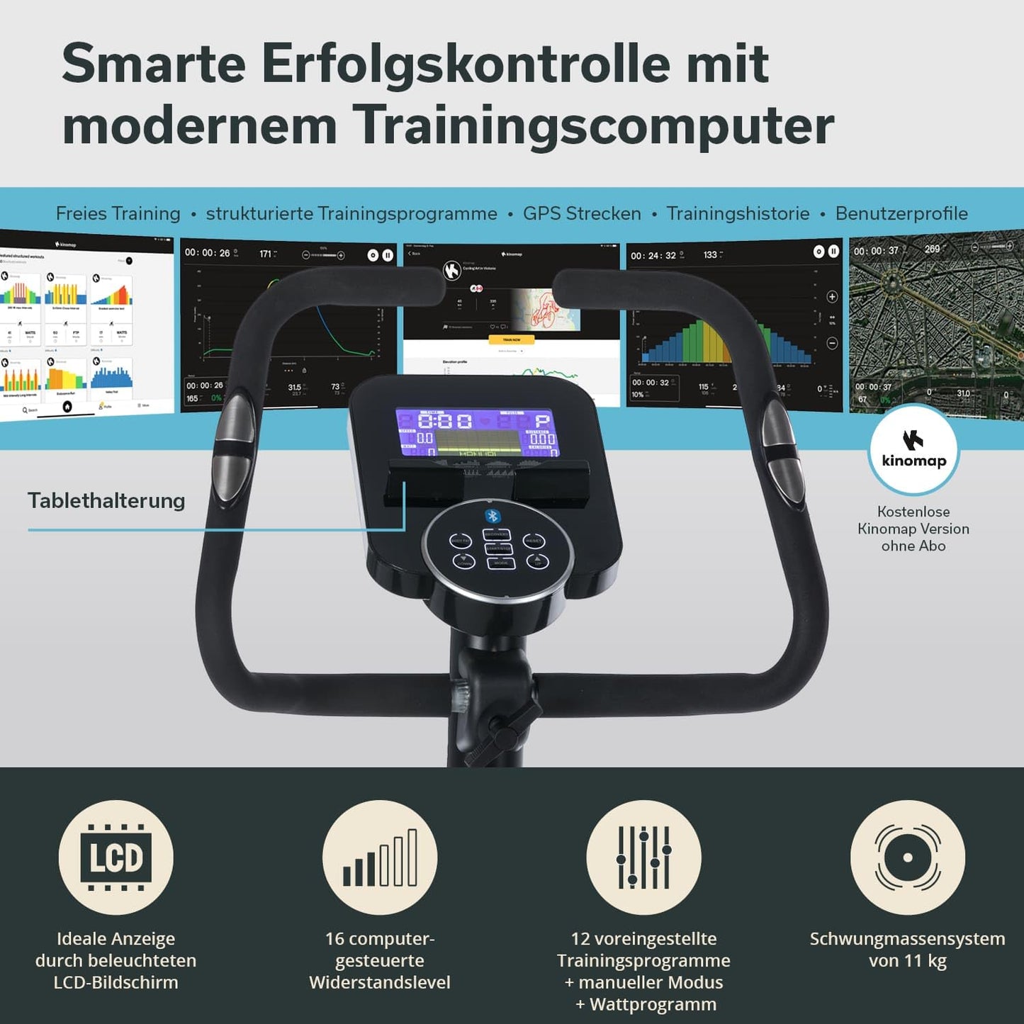 Skandika Ergometer Vinneren – Bluetooth Fitnessbike mit App