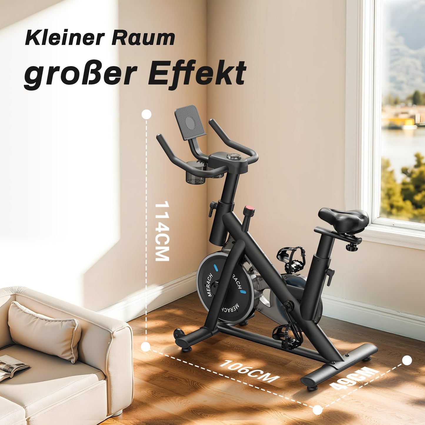 MERACH Heimtrainer Ergometer – Leise mit App & LCD Monitor