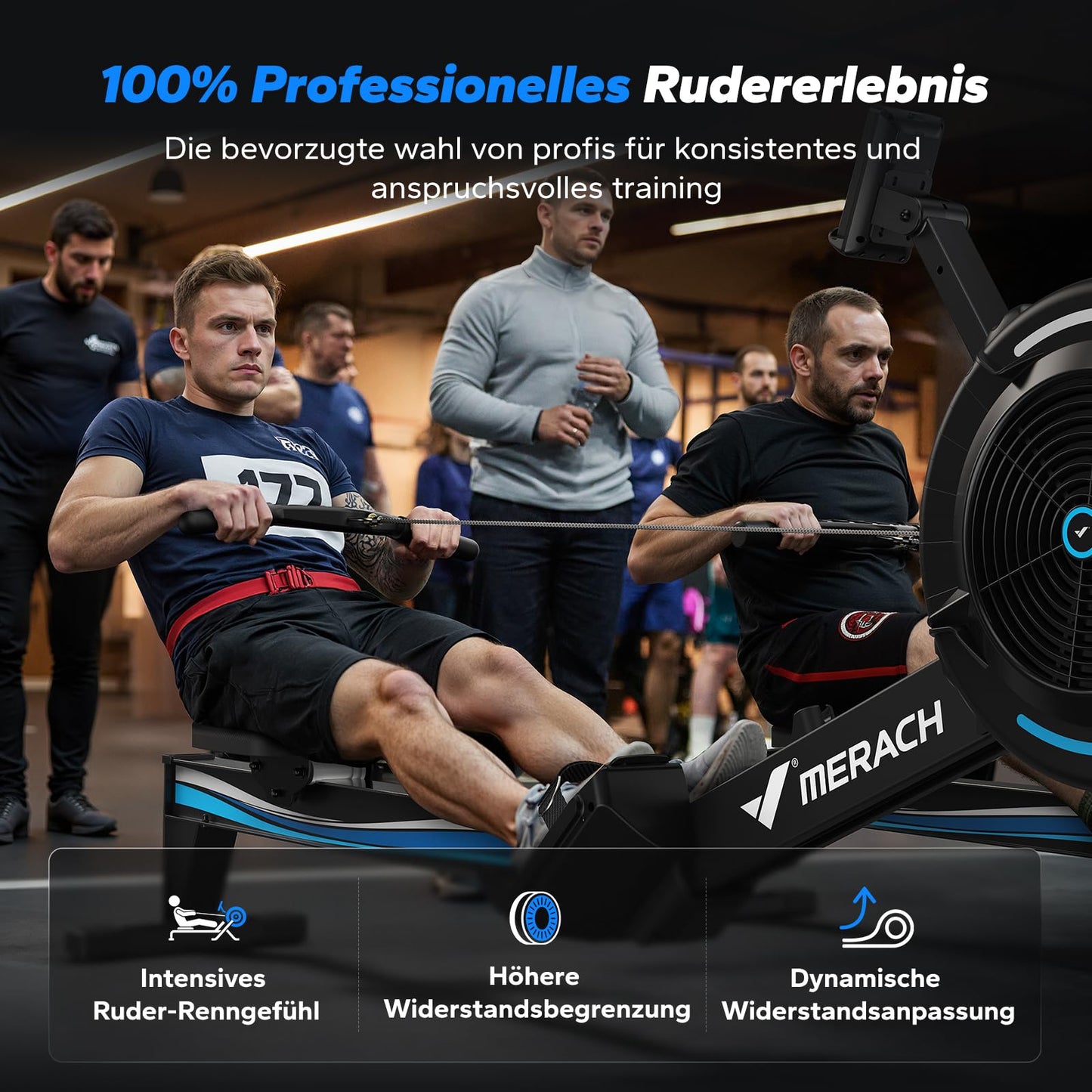 MERACH Rudergerät Luft – Leise mit App & 10 Stufen