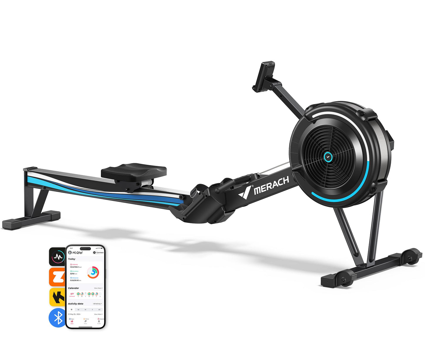 MERACH Rudergerät Luft – Leise mit App & 10 Stufen