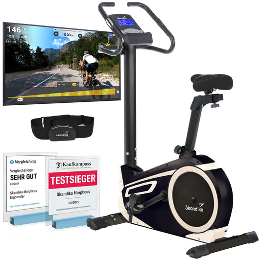 Skandika Ergometer Morpheus – Bluetooth Fitnessbike mit Puls