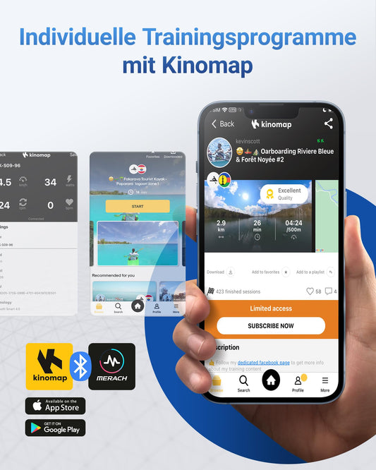 MERACH 4-in-1 Heimtrainer Klappbar – Leise mit App & Puls