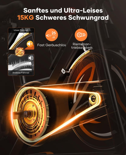 Toputure Heimtrainer Ergometer – Leise mit Pulsmessung & App