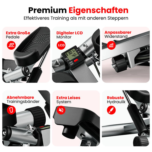 Ultrasport Swing Stepper – Kompakter Hometrainer mit Computer