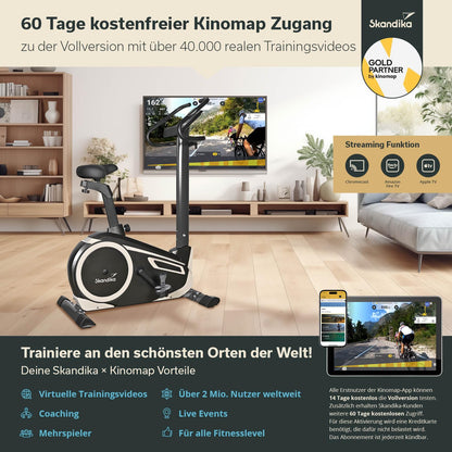 Skandika Ergometer Morpheus – Bluetooth Fitnessbike mit Puls
