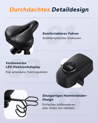 MERACH Heimtrainer Ergometer – Leise mit App & Magnetwiderstand