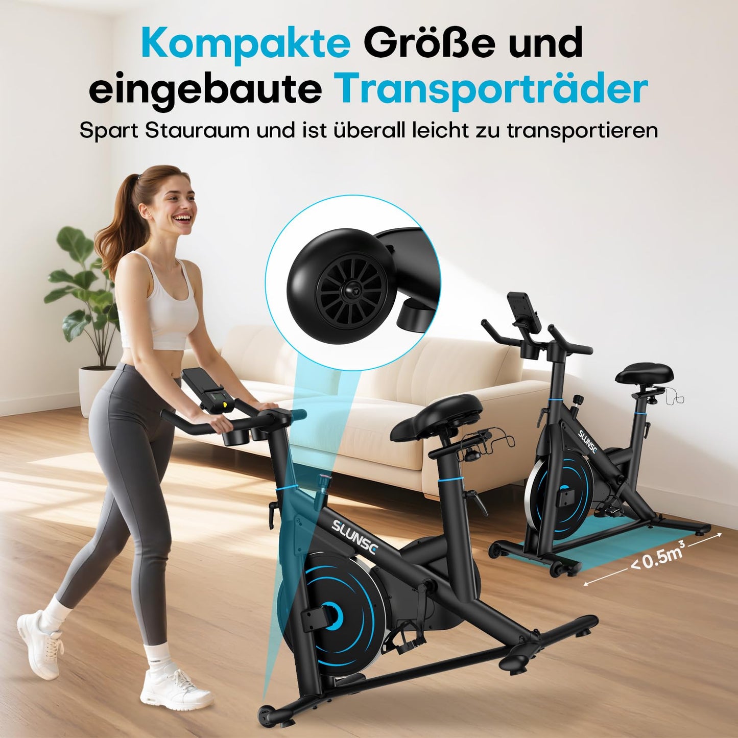 SLUNSE Heimtrainer Ergometer – Leise mit App & Magnetwiderstand