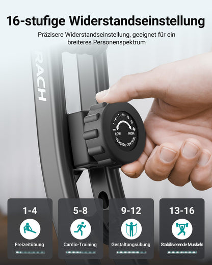 MERACH 4-in-1 Heimtrainer Klappbar – Ergometer mit App & Puls