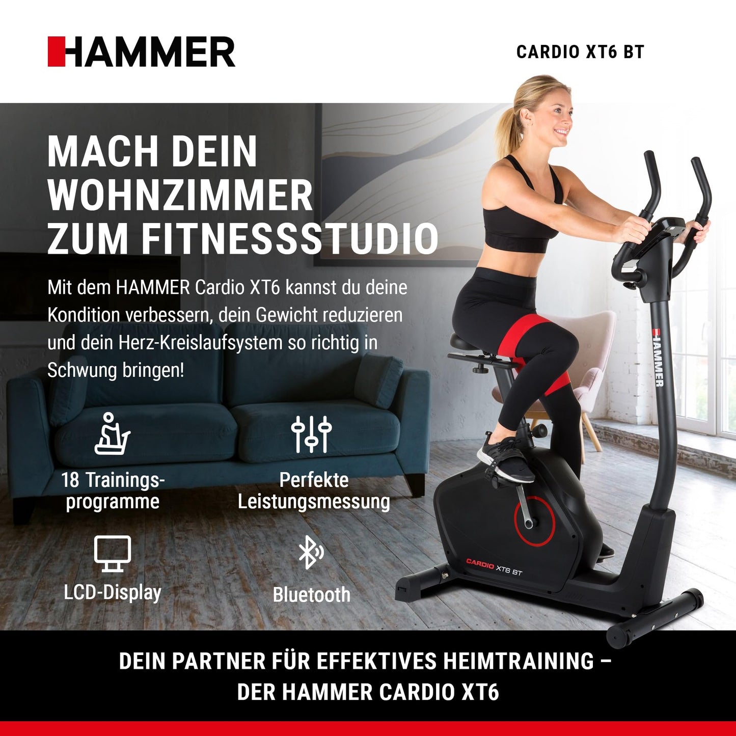HAMMER Ergometer Cardio XT6 – Leise mit Bluetooth & App
