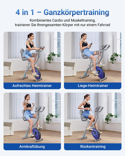 MERACH 4-in-1 Heimtrainer Klappbar – Leise mit App & Puls