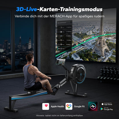 MERACH Rudergerät Luft – Leise mit App & 10 Stufen