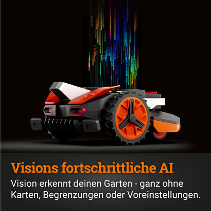 WORX Landroid Vision S250 WR202E - Mähroboter ohne Begrenzungskabel für Gärten bis 250m², AI Rasenmäher Roboter (WLAN & Bluetooth, aktive Hindernisvermeidung mit KI-Technologie, Igelschutz)