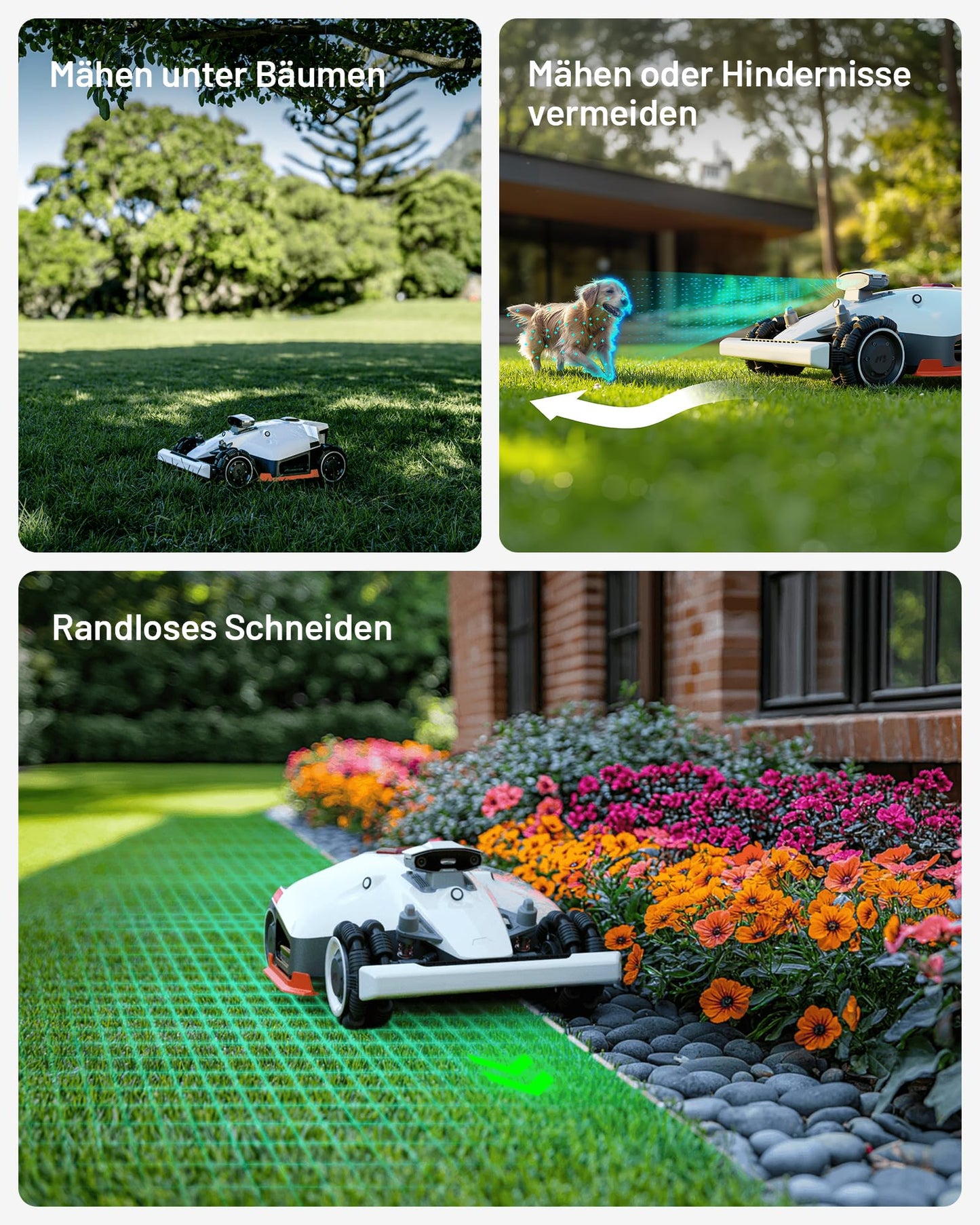 MAMMOTION LUBA 2 AWD 3000X Mähroboter ohne Begrenzungskabel, NetRTK+Vision, Keine RTK-Antenne erforderlich, Auto-Kartierung