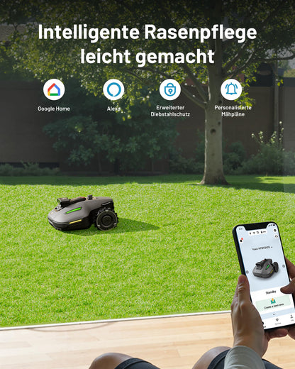 Mammotion YUKA mini Vision Mähroboter ohne Begrenzungskabel, Kein RTK, Empf. 700 m², Triple-Cam AI Vision Navigation Rasenmäher Roboter, Automatische Kartierung&Hindernisvermeidung, App-Steuerung