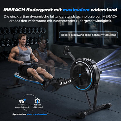 MERACH Rudergerät Luft – Leise mit App & 10 Stufen