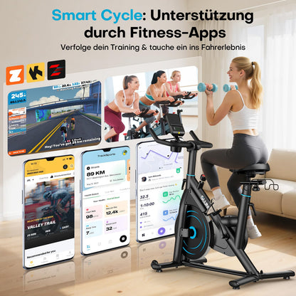 SLUNSE Heimtrainer Ergometer – Leise mit App & Magnetwiderstand