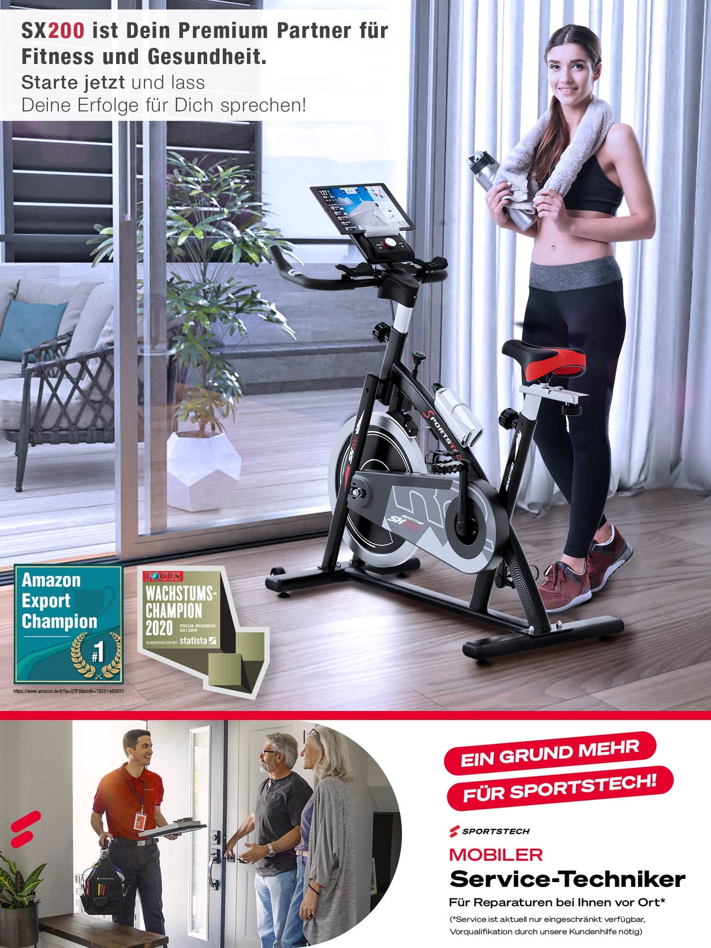 Sportstech SX200 Ergometer – 22 kg Schwungrad mit App