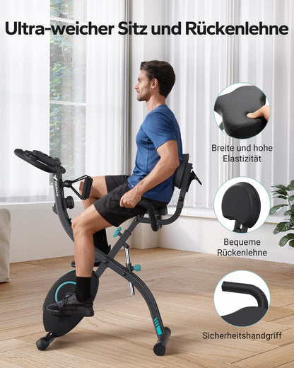 MERACH 4-in-1 Heimtrainer Klappbar – Ergometer mit App & Puls