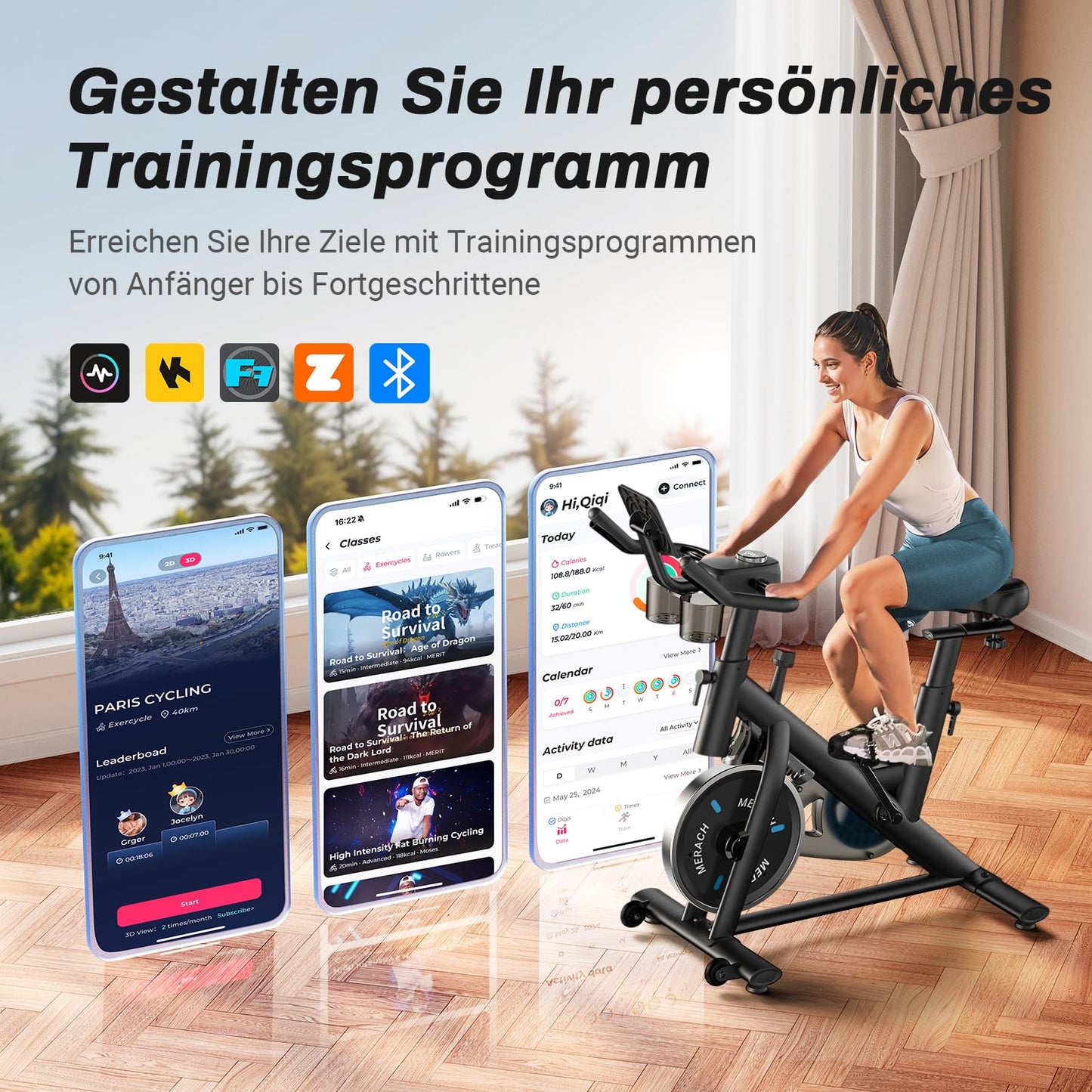 MERACH Heimtrainer Ergometer – Leise mit App & LCD Monitor